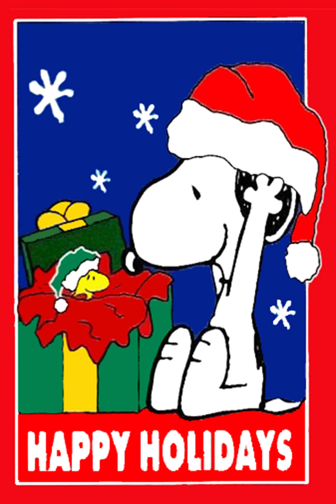 Peanuts Double-Sided Flag - Happy Holidays