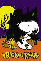 Peanuts Double-Sided Flag - Snoopy Halloween Trick Or Treat!