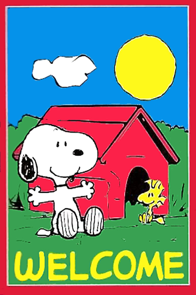 Peanuts Double-Sided Flag - Snoopy Welcome