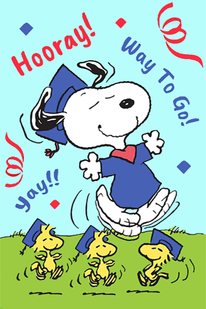 Peanuts Double-Sided Flag - Graduation Hooray!