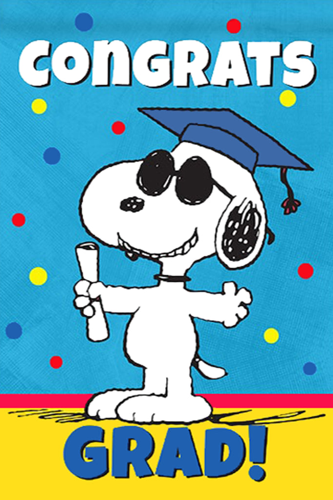 Peanuts Double-Sided Flag - Graduation Congrats Grad