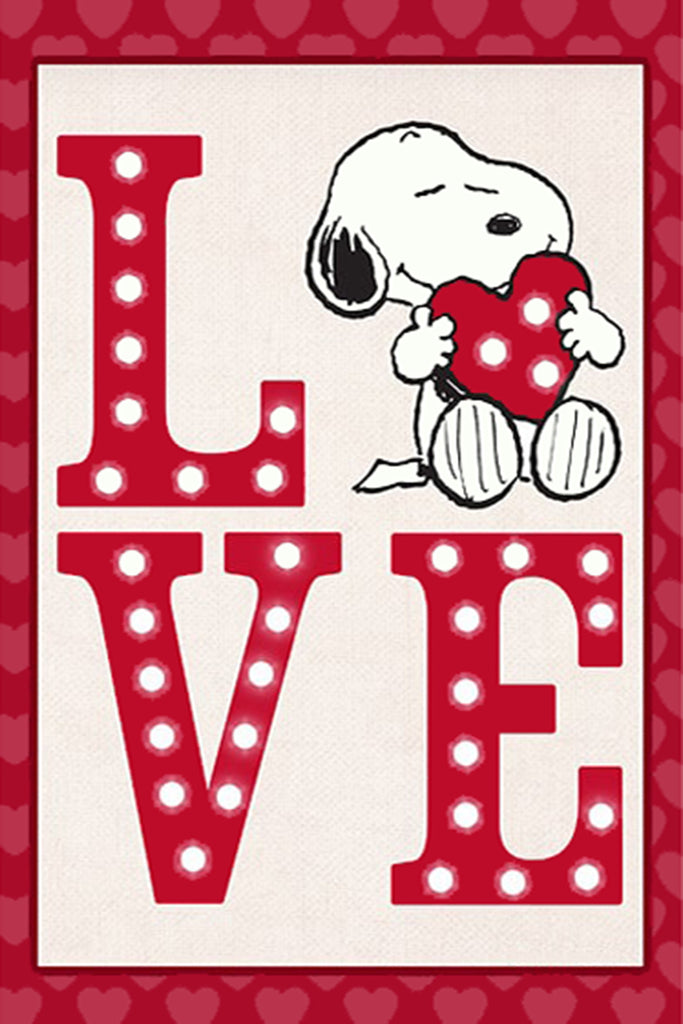 Peanuts Double-Sided Flag - LOVE