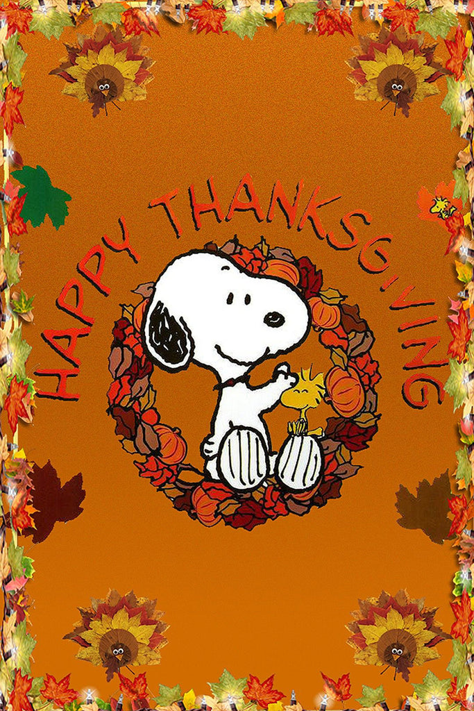 Peanuts Double-Sided Flag - Happy Thanksgiving