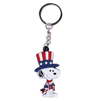 Snoopy Flexible Vinyl Key Chain - Patriotic Uncle Sam