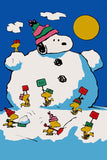 Peanuts Double-Sided Flag - Snoopy Snowman