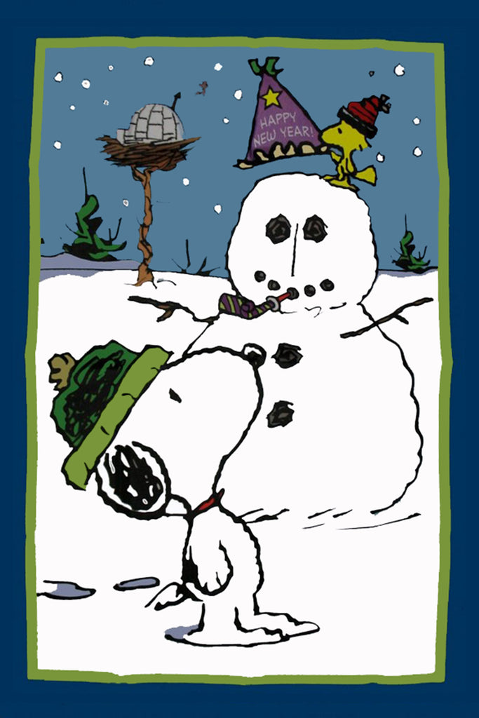 Peanuts Double-Sided Flag - Happy New Year