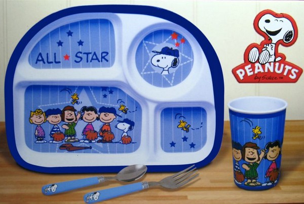 Peanuts Gang 4-Piece Kids All-Stars Dining Set With Utensils ...