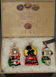 ADLER 40th ANNIVERSARY PEANUTS POLONAISE ORNAMENT SET IN DECORATIVE WOOD BOX - RARE! (MINT/NEAR MINT)