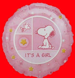 Baby Girl Snoopy Balloon (New But Near Mint/Minor Fading Along Edges)