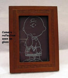 Charlie Brown Etched Glass Framed Picture
