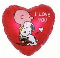 Charlie Brown and Snoopy Heart-Shaped Balloon - I Love You