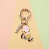 Peanuts 70th Anniversary Double Ring Metal Key Chain - Charlie Brown Walking