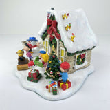 Danbury Mint Peanuts Lighted Christmas Cottage Sculpture