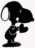Snoopy's Heart Indoor/Outdoor Die-Cut Vinyl Decal - Black (Solid Fill-Full Color)