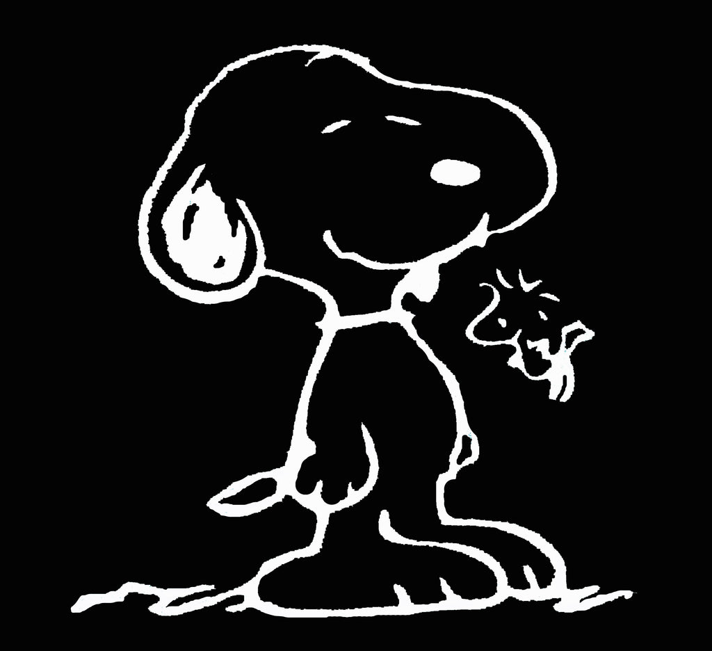 Snoopy and Woodstock Die-Cut Vinyl Decal - White