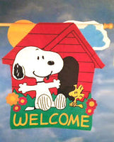 SNOOPY AND WOODSTOCK WELCOME Quilted Windsculpt