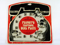 Peanuts Vintage Rotary Telephone Dial Plate (Not On Card Backing)