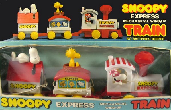 Snoopy 3-Piece Express Train Set With Wind-Up Locomotive
