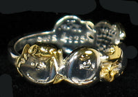 Peanuts Gang Two-Tone Sterling Silver and Gold Plated Ring - Size 4 1/2