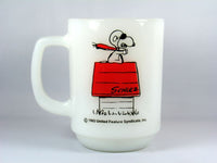 Fire King Vintage Milk Glass Mug: Snoopy Flying Ace 