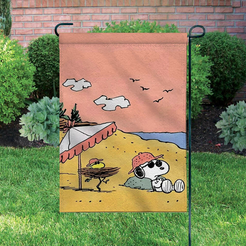Peanuts Double-Sided Flag - Joe Cool At The Beach