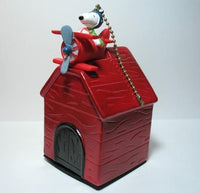 SNOOPY AND DOGHOUSE BANK WITH REMOVABLE FAN PULL- ON SALE!