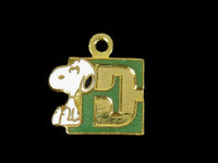 Snoopy Alphabet Cloisonne Charm - Green 