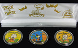 Peanuts Halloween JFK Kennedy Half Dollar U.S. 3-Coin Set - Licensed   ON SALE!