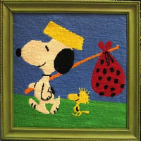 Snoopy Hobo Framed Cross-Stitch Picture