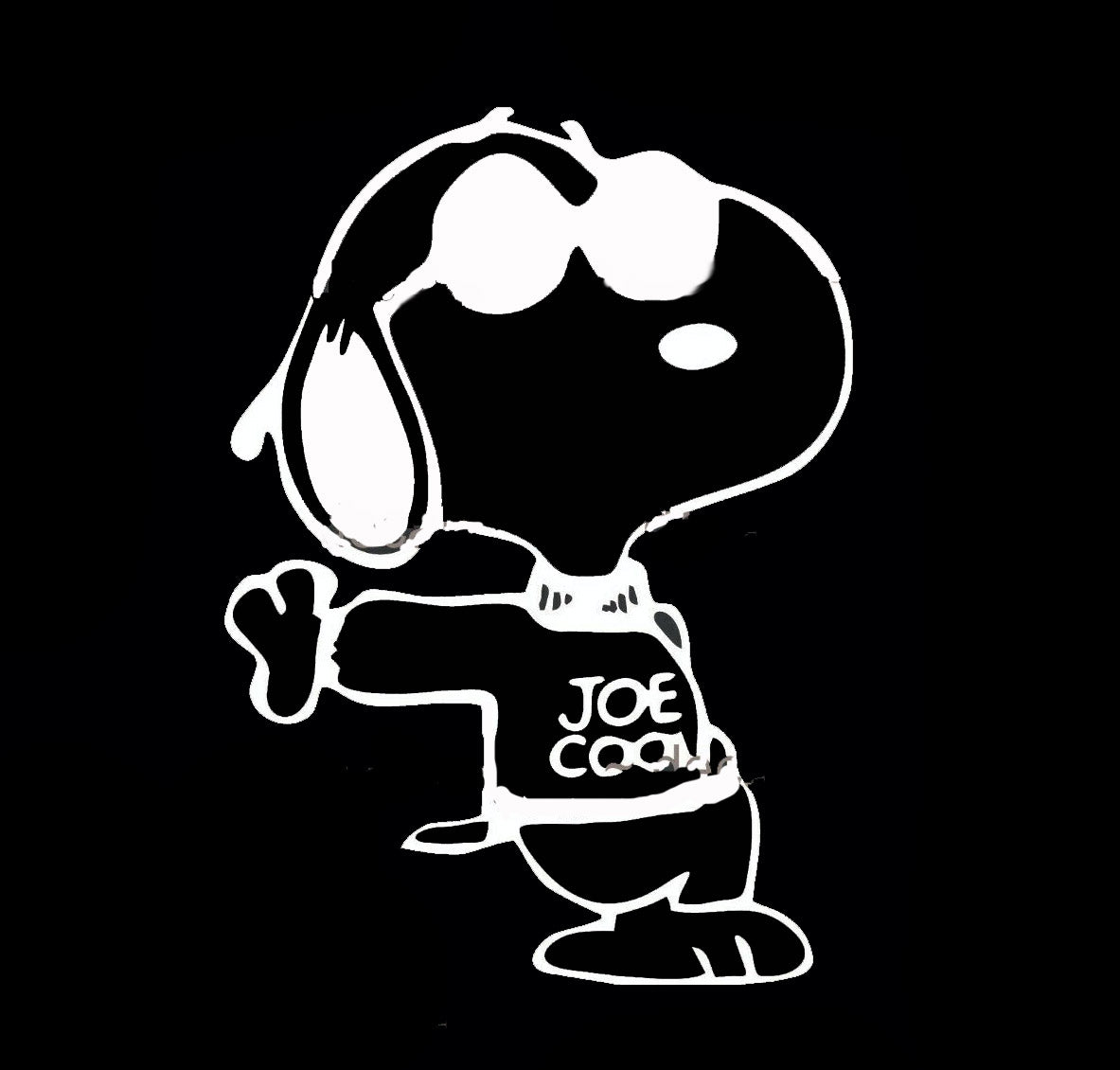 Snoopy Joe Cool Die-Cut Vinyl Decal - White | snoopn4pnuts.com