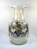 Snoopy Vintage Glass Juice Chiller With Lid (Lid Chipped Due To Age/Bottle NEW)