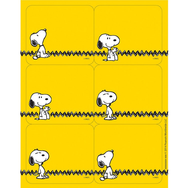 Snoopy Zig Zag Label Stickers | snoopn4pnuts.com