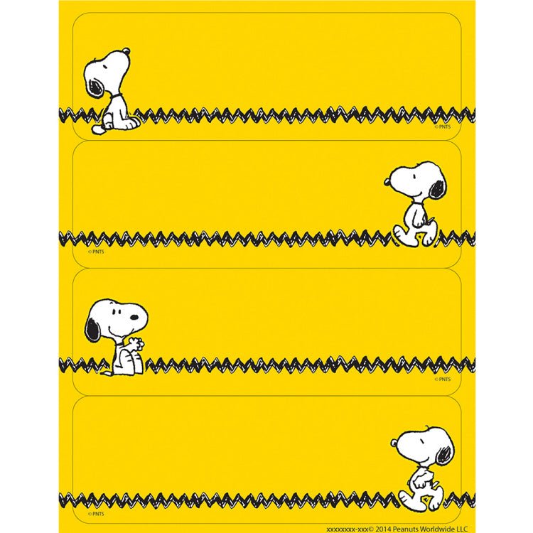 Snoopy Zig Zag Label Stickers | snoopn4pnuts.com