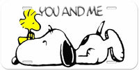 Snoopy Metal License Plate - You and Me