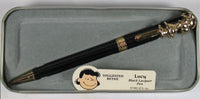 Lucy Brass and Gold Plated Pen With Black Overlay