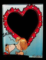 Snoopy Flying Ace Kisses Peppermint Patty Acrylic Picture Frame Magnet