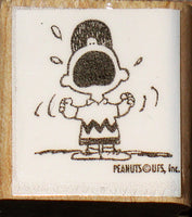 Charlie Brown Yelling Rubber Stamp (New Remounted)