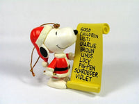 ADLER SNOOPY WITH LIST ORNAMENT