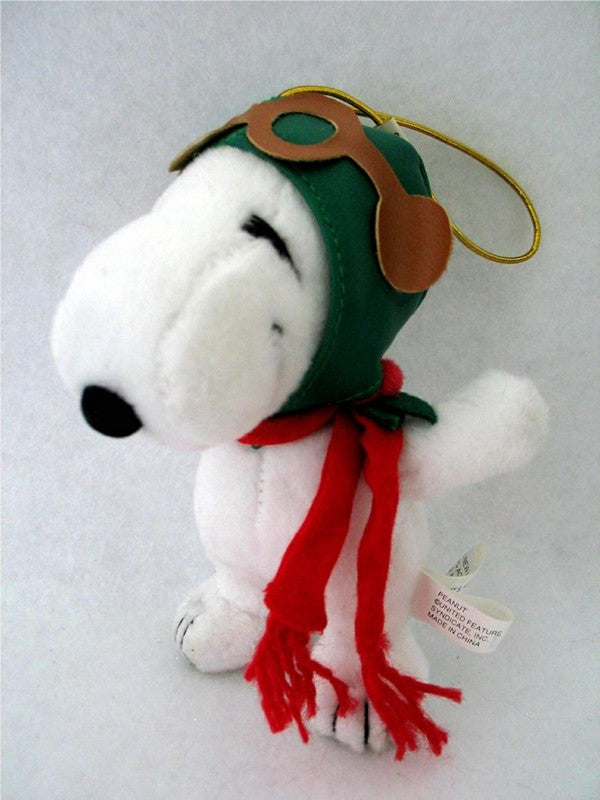 ADLER PLUSH SNOOPY FLYING ACE CHRISTMAS ORNAMENT