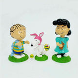 Dept. 56 "Easter Egg Hunt" 5-Piece Figurine Set (*Woodstock Piece Damaged; No Green Garland)