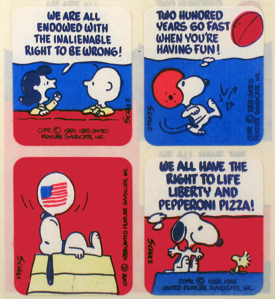 Snoopy Bicentennial Seals (*Open Pack/4 Full Sheets) - RARE!