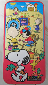 Peanuts Farming Metal Pencil Box With Removable Tray