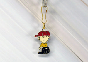 Charlie Brown Baseball Zipper Pull