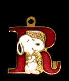 Snoopy Alphabet Cloisonne Charm - Red "R"