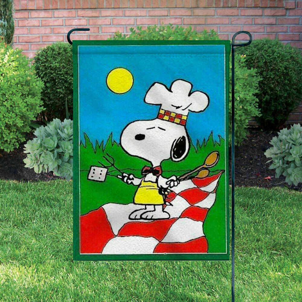 Peanuts Double-Sided Flag - Snoopy BBQ Chef