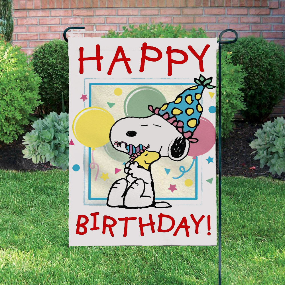 Peanuts Double-Sided Flag - Happy Birthday