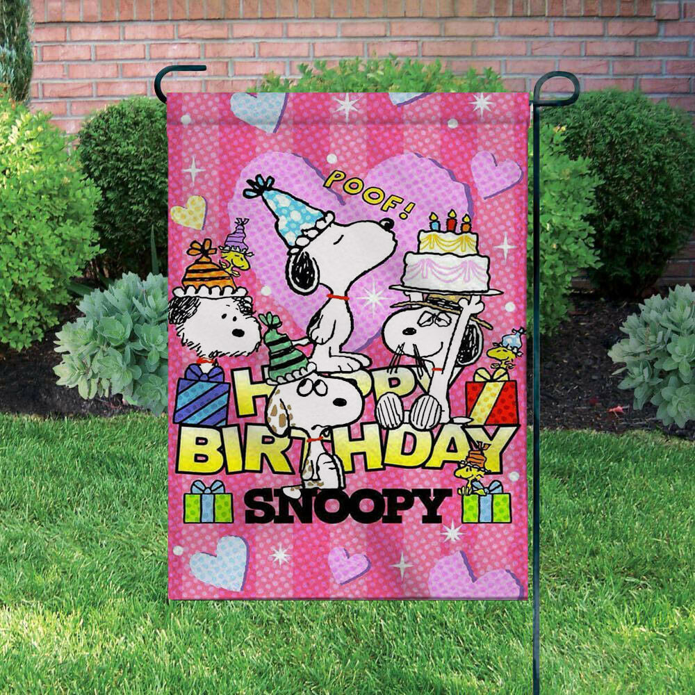 Peanuts Double-Sided Flag - Happy Birthday