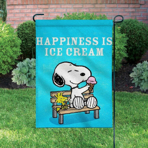 Peanuts Double-Sided Flag - Happiness Is Ice Cream