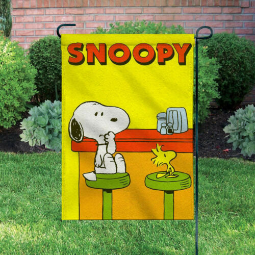Peanuts Double-Sided Flag - Snoopy and Woodstock