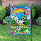 Peanuts Double-Sided Flag - Rainbow Snoopy